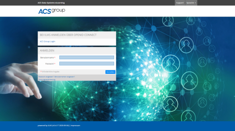 Login ACS Data System eLearning Plattform