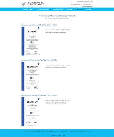 Azienda certificata per la gestione dei rifiuti